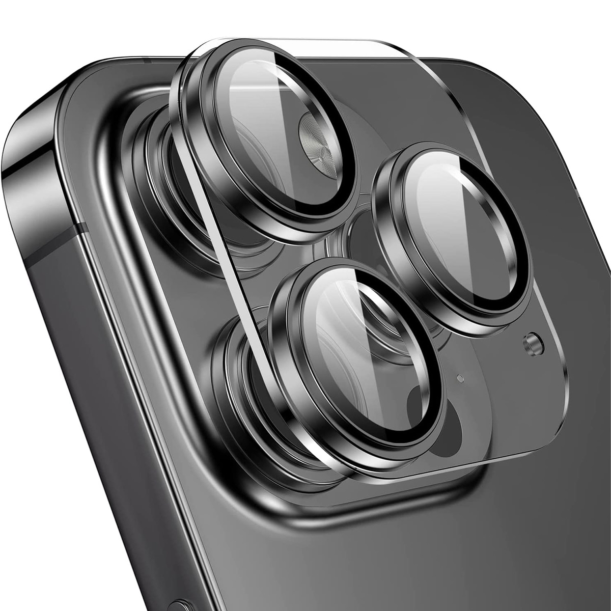 For iPhone 14 Pro / 14 Pro Max ENKAY Hat-Prince 9H Rear Camera Lens Tempered Glass Aluminium Alloy Film(Black) For iPhone 14 Pro / 14 Pro Max ENKAY Hat-Prince 9H Rear Camera Lens Tempered Glass Aluminium Alloy Film(Black)