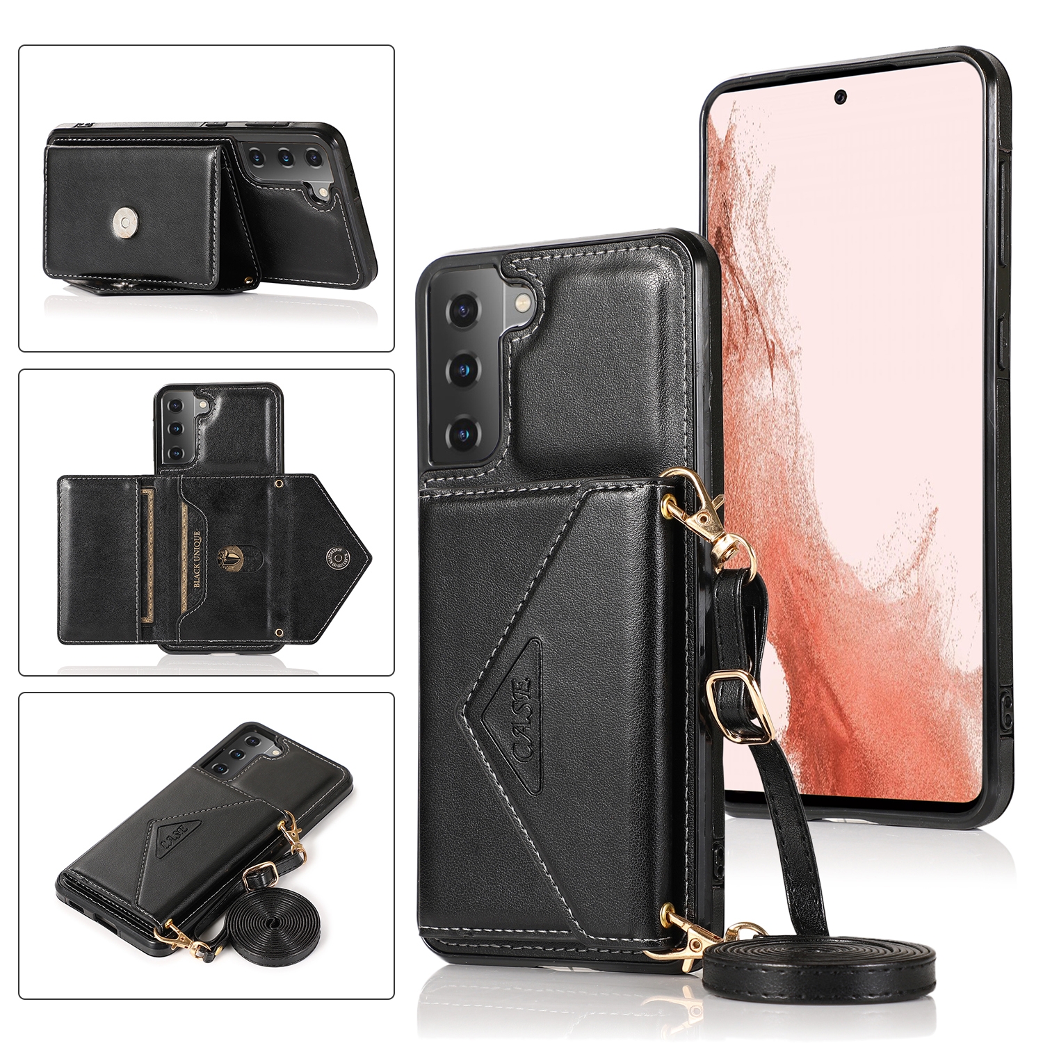 For Samsung Galaxy S23+ 5G Cross-body Wallet Card Bag Leather Phone Case(Black) For Samsung Galaxy S23+ 5G Cross-body Wallet Card Bag Leather Phone Case(Black)
