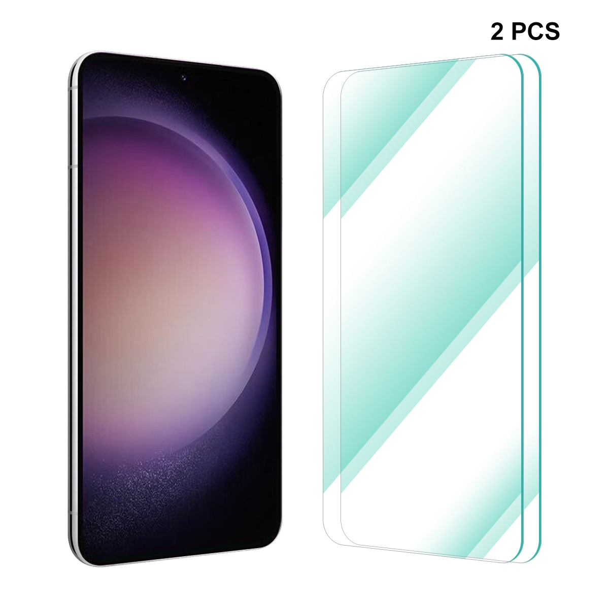 2pcs For Samsung Galaxy S23 5G ENKAY Hat-Prince 0.18mm Ultra-thin 9H Tempered Glass Film Support Ultrasonic Fingerprint Unclock