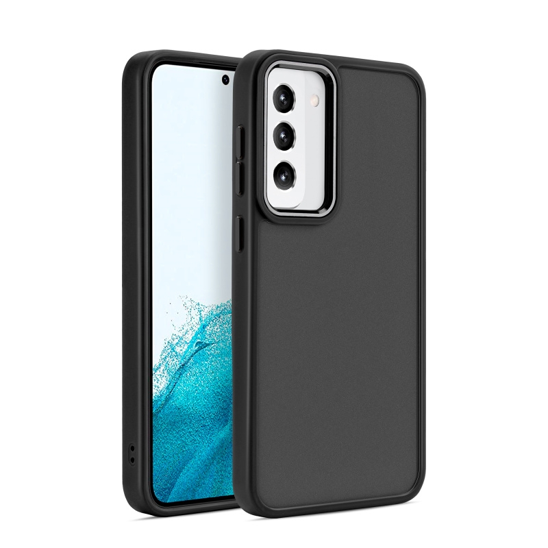 Shield Skin Feel PC Metal Lens Frame Phone Case For Samsung Galaxy S23 5G(Black) Shield Skin Feel PC Metal Lens Frame Phone Case For Samsung Galaxy S23 5G(Black)