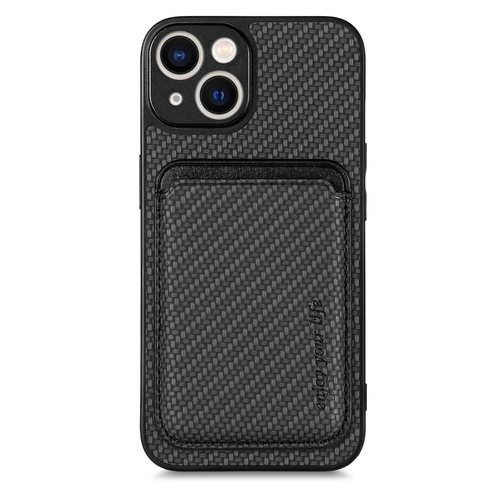 For iPhone 14 Plus Carbon Fiber Leather Card Magsafe Magnetic Phone Case(Black) For iPhone 14 Plus Carbon Fiber Leather Card Magsafe Magnetic Phone Case(Black)
