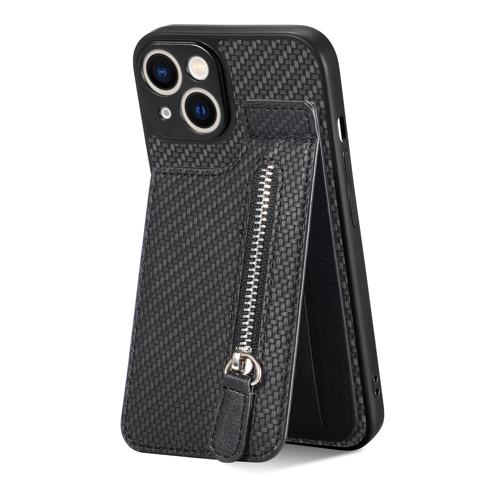 For iPhone 13 mini Carbon Fiber Vertical Flip Zipper Phone Case(Black) For iPhone 13 mini Carbon Fiber Vertical Flip Zipper Phone Case(Black)