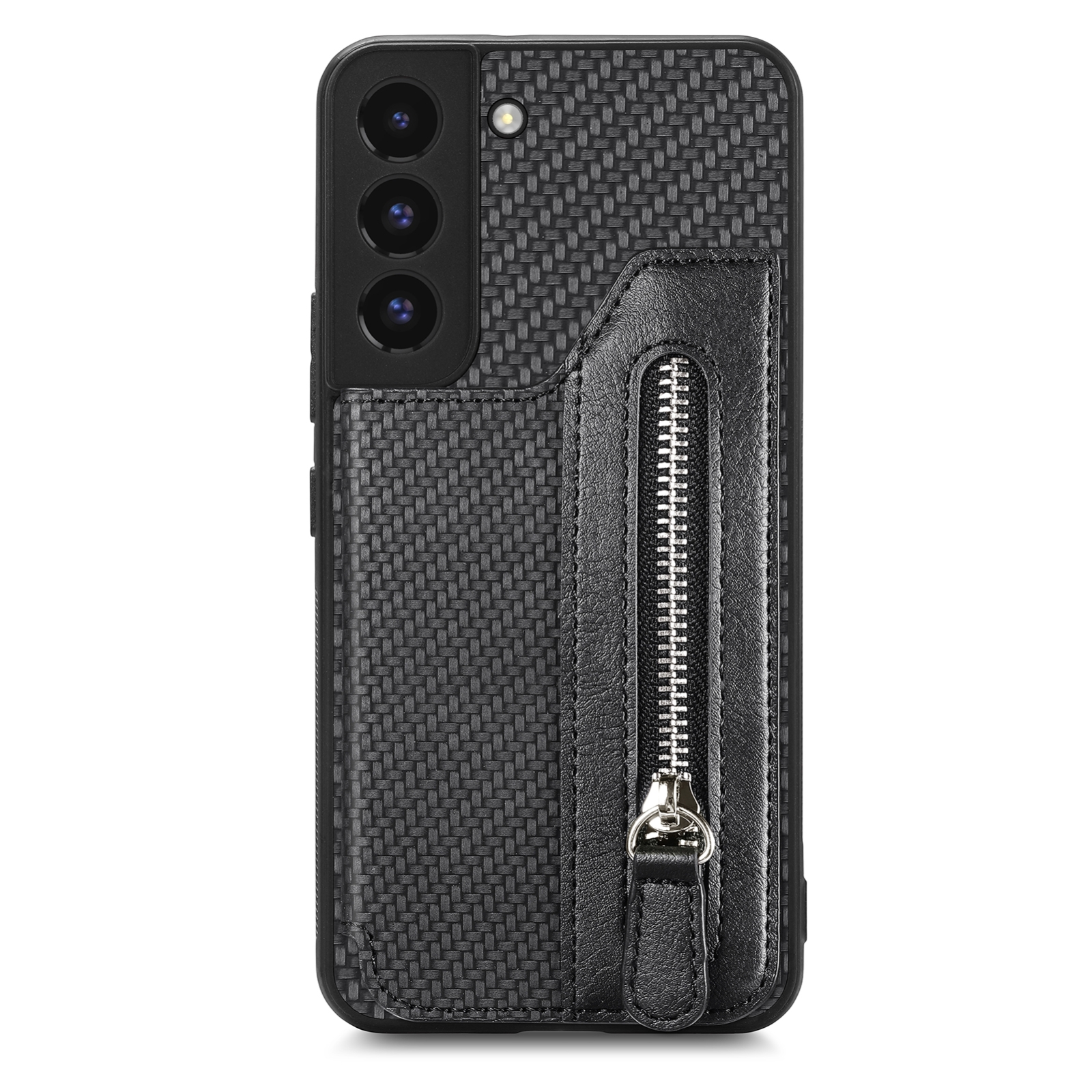 For Samsung Galaxy S22+ 5G Carbon Fiber Horizontal Flip Zipper Wallet Phone Case(Black) For Samsung Galaxy S22+ 5G Carbon Fiber Horizontal Flip Zipper Wallet Phone Case(Black)