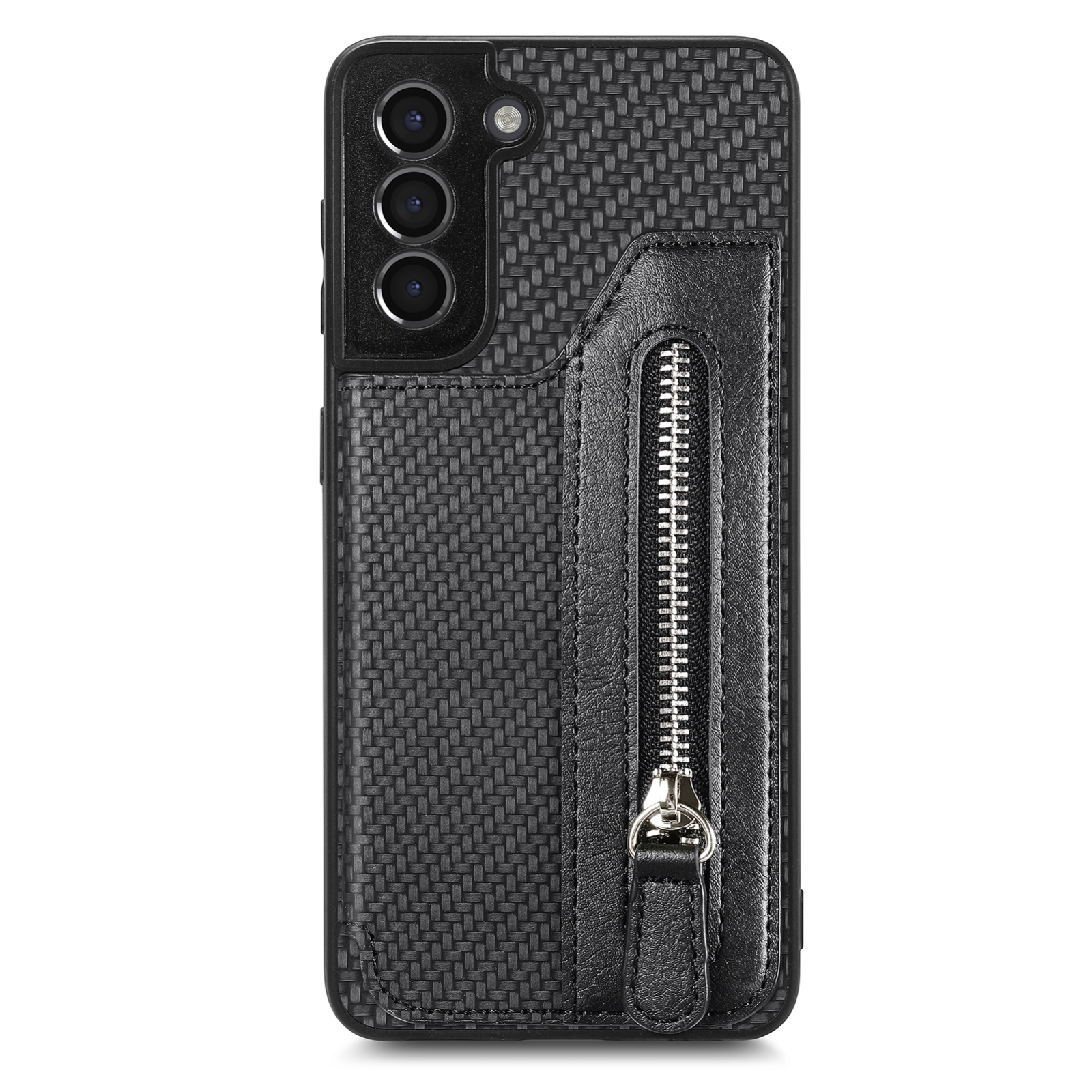 For Samsung Galaxy S21+ 5G Carbon Fiber Horizontal Flip Zipper Wallet Phone Case(Black) For Samsung Galaxy S21+ 5G Carbon Fiber Horizontal Flip Zipper Wallet Phone Case(Black)