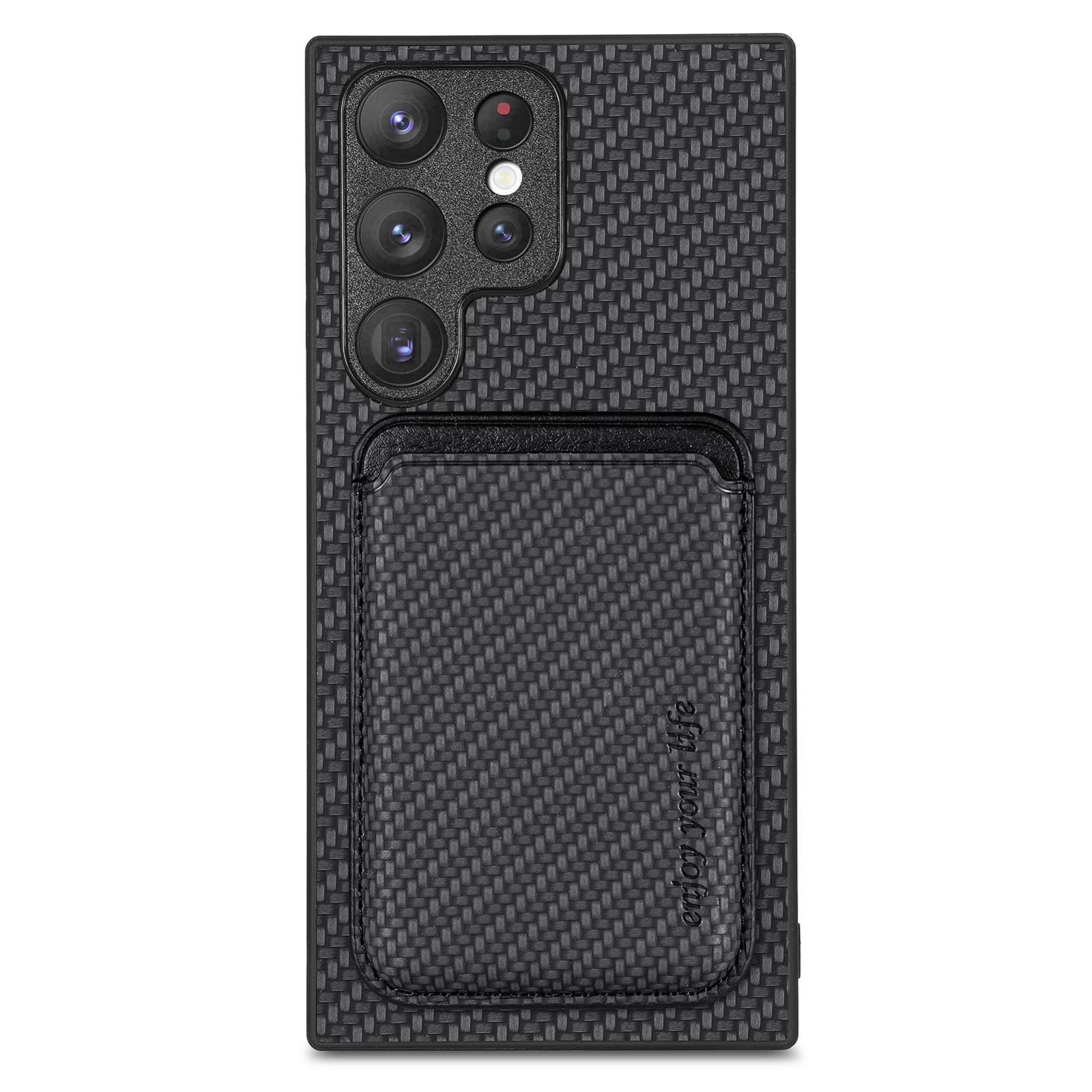 For Samsung Galaxy S22+ 5G Carbon Fiber Leather Card Magsafe Magnetic Phone Case(Black) For Samsung Galaxy S22+ 5G Carbon Fiber Leather Card Magsafe Magnetic Phone Case(Black)