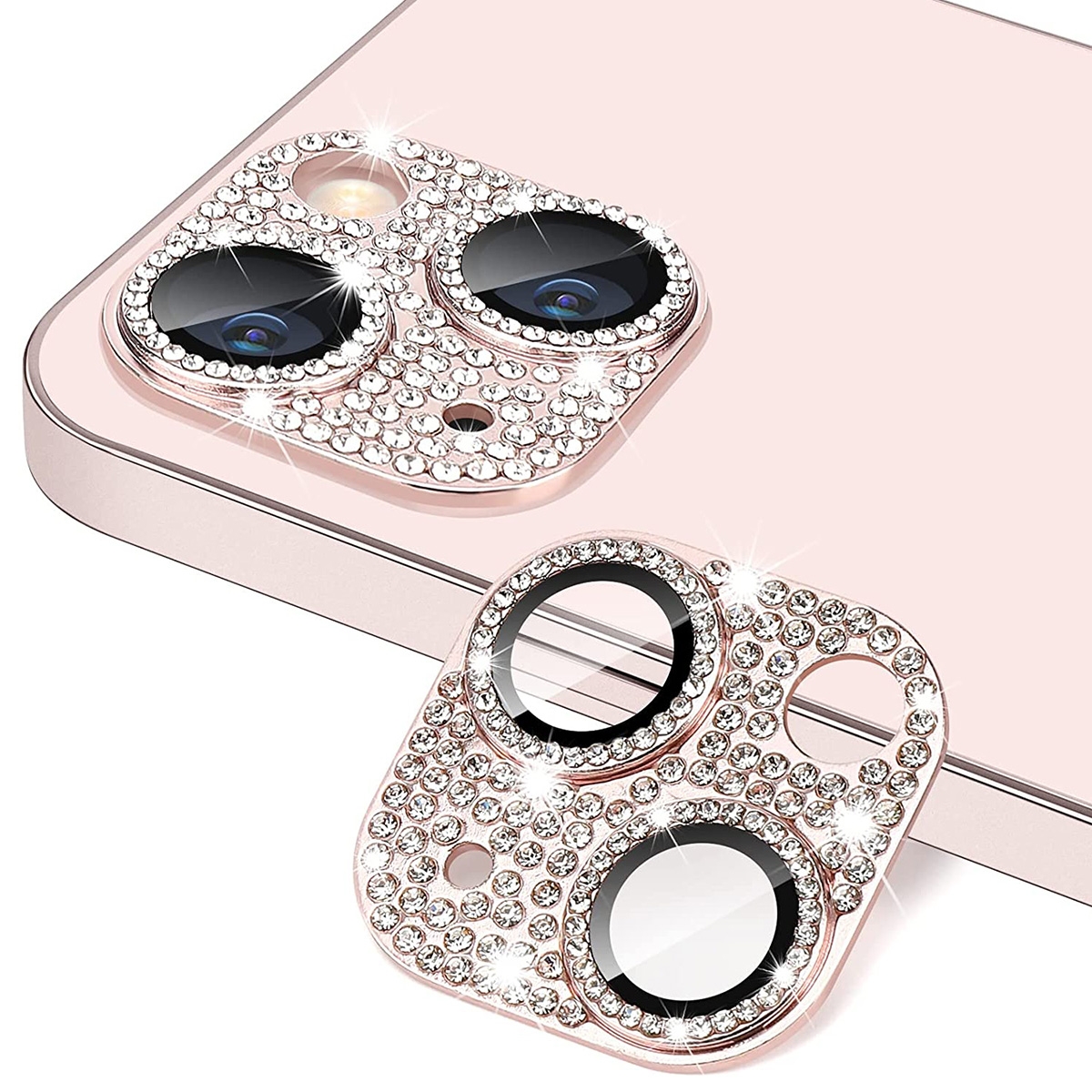 For iPhone 13 / 13 mini ENKAY Hat-Prince Blink Diamond Camera Lens Aluminium Alloy Tempered Glass Film(Pink) For iPhone 13 / 13 mini ENKAY Hat-Prince Blink Diamond Camera Lens Aluminium Alloy Tempered Glass Film(Pink)