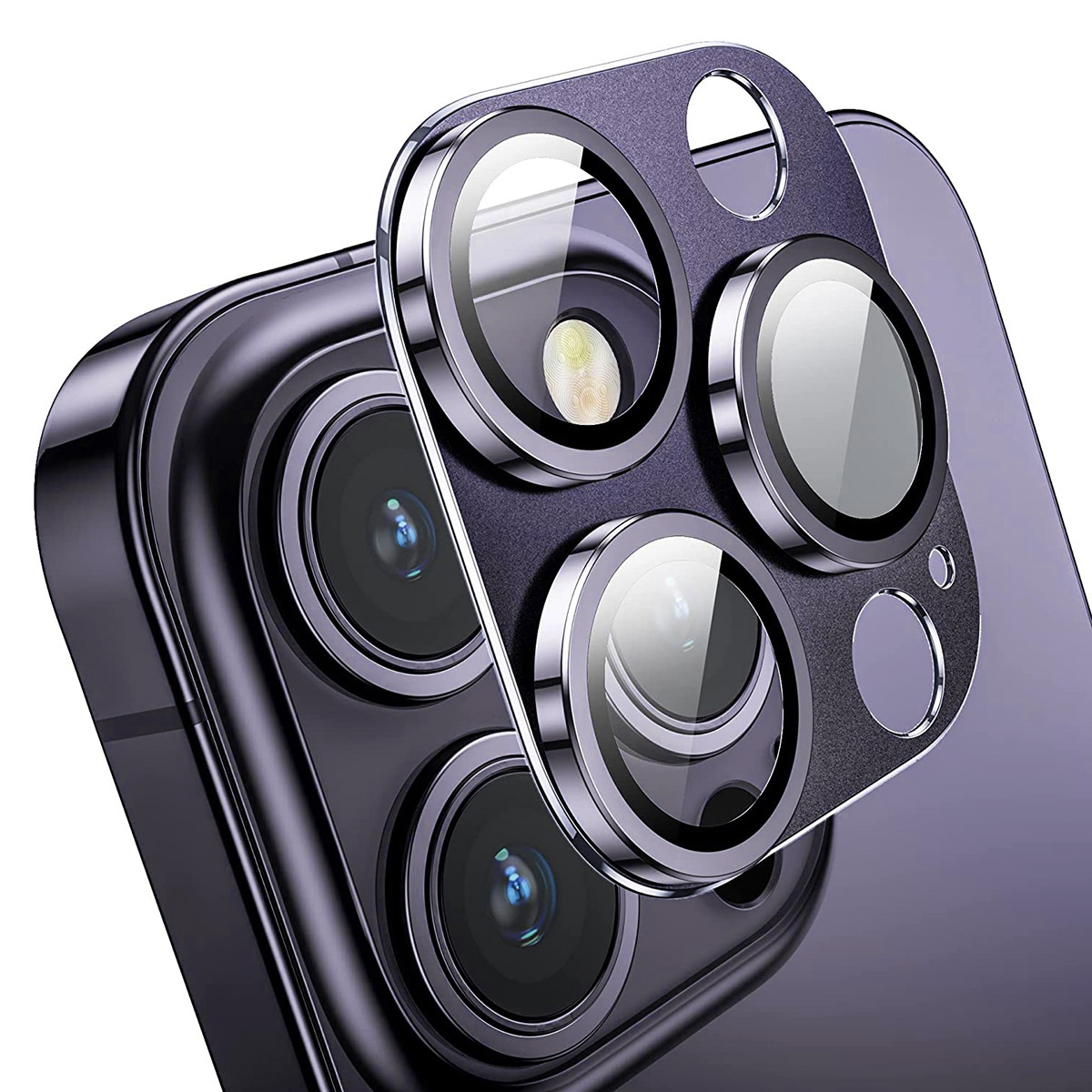 For iPhone 14 Pro / 14 Pro Max ENKAY Hat-Prince Anti-reflection Camera Lens Aluminium Alloy Tempered Glass Film(Dark Purple) For iPhone 14 Pro / 14 Pro Max ENKAY Hat-Prince Anti-reflection Camera Lens Aluminium Alloy Tempered Glass Film(Dark Purple)