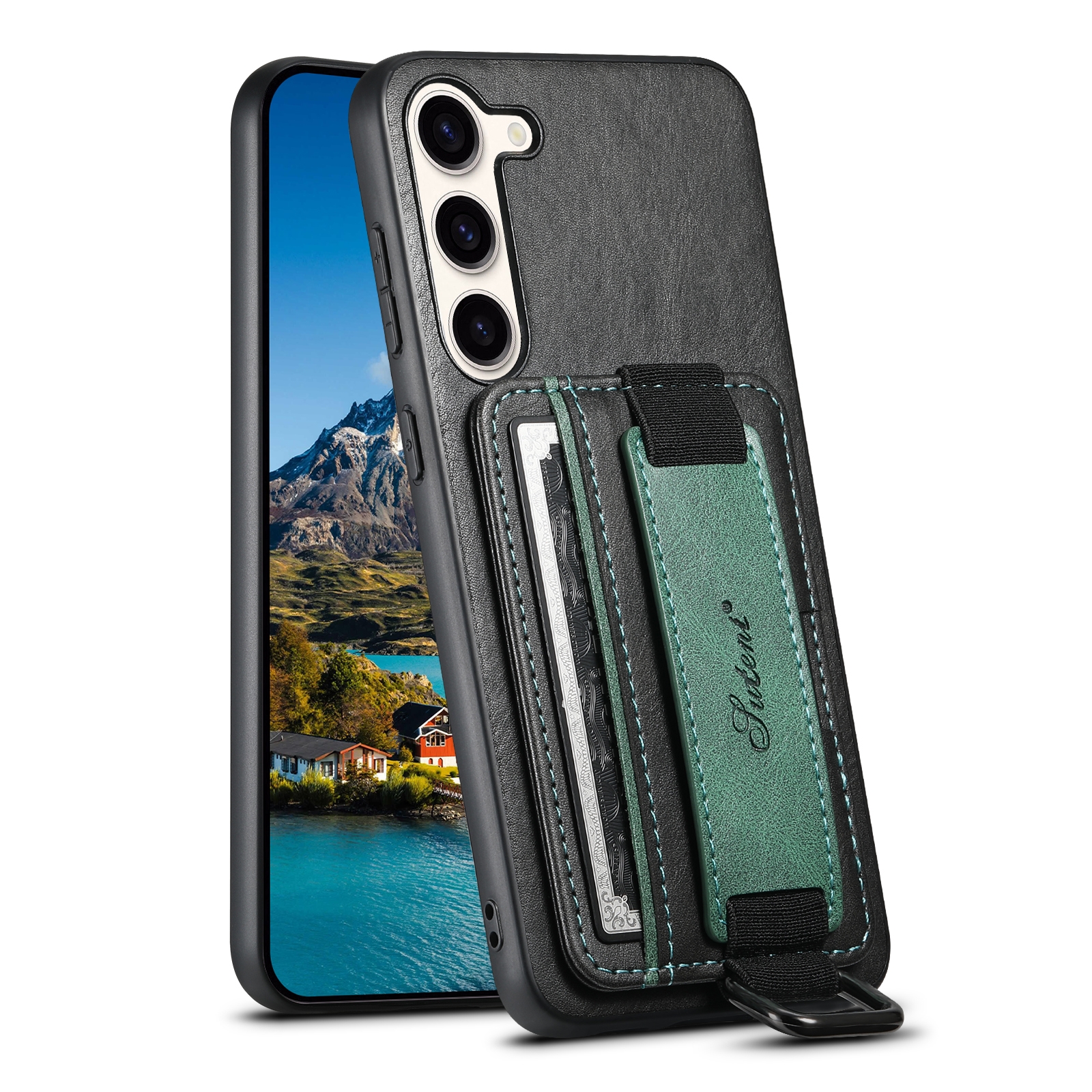 For Samsung Galaxy S23 FE 5G Suteni H13 Card Wallet Wrist Strap Holder PU Phone Case(Black) For Samsung Galaxy S23 FE 5G Suteni H13 Card Wallet Wrist Strap Holder PU Phone Case(Black)