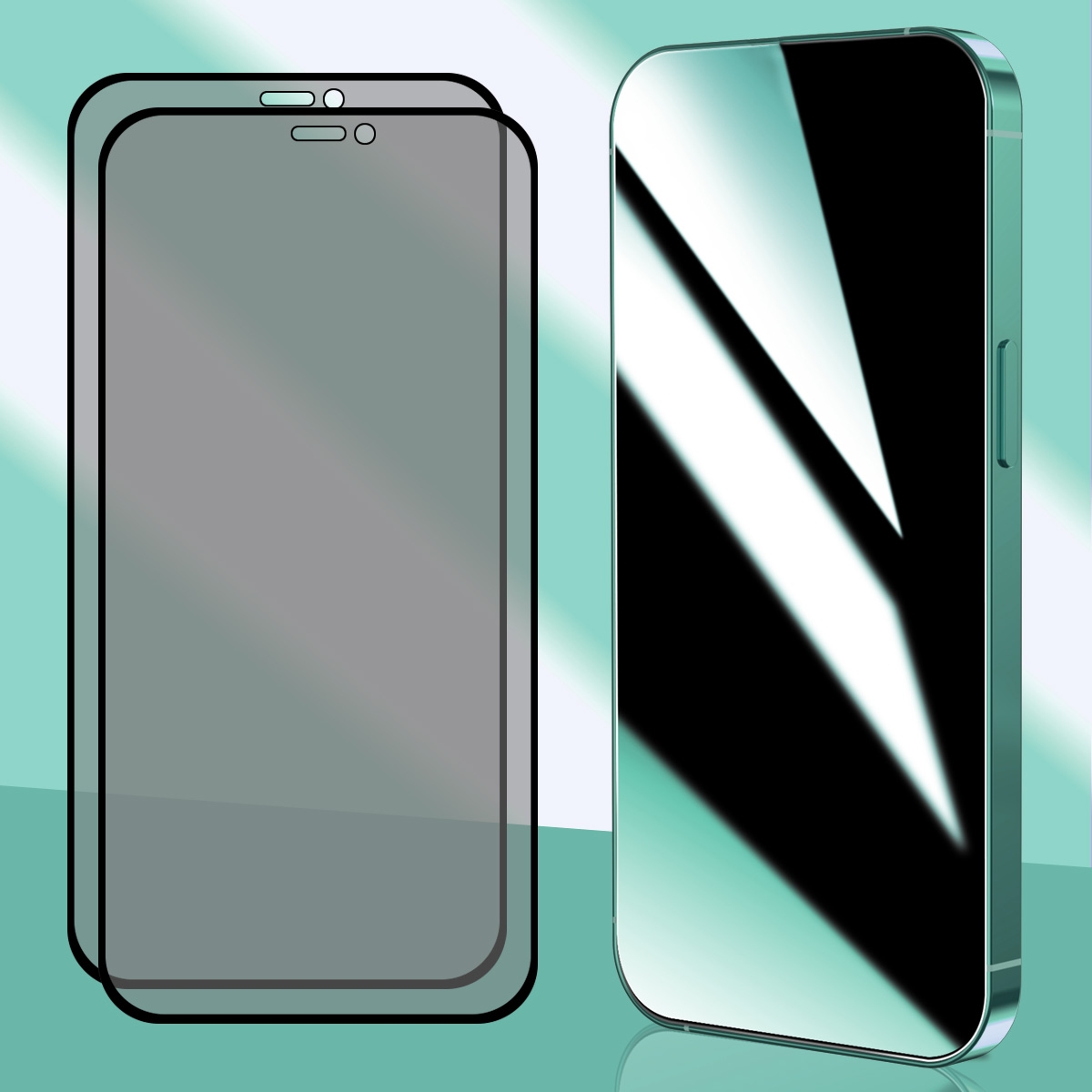 For iPhone 12 / 12 Pro 2pcs ENKAY Hat-Prince 25 Degree Privacy 8K UHD AGC Tempered Glass Film