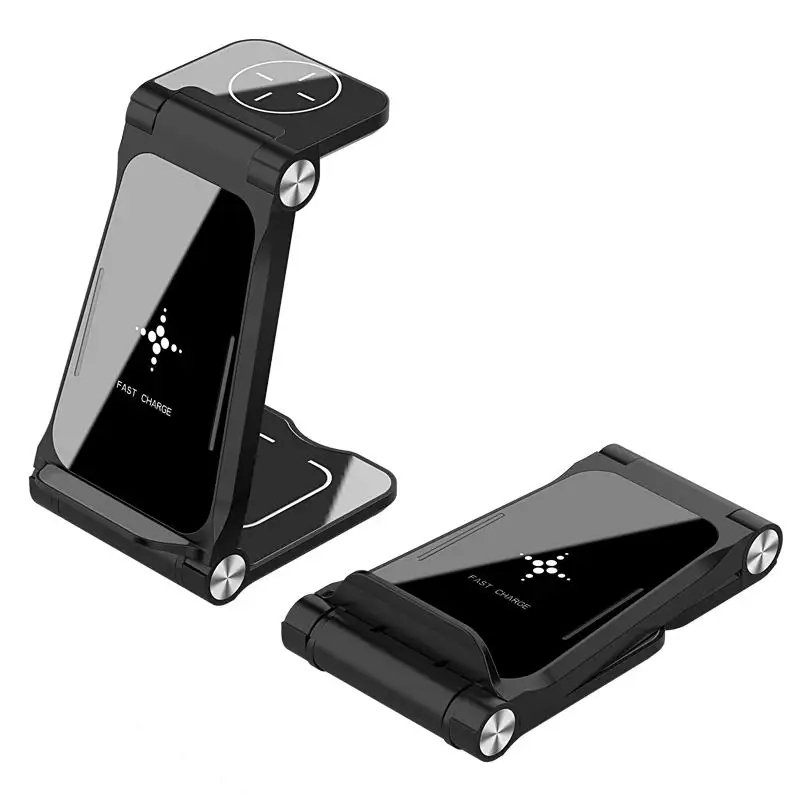 T8 QI Certified Fast Charging Station 3 in 1 Foldable Design Charging Dock T8 QI Certified Fast Charging Station 3 in 1 Foldable Design Charging Dock