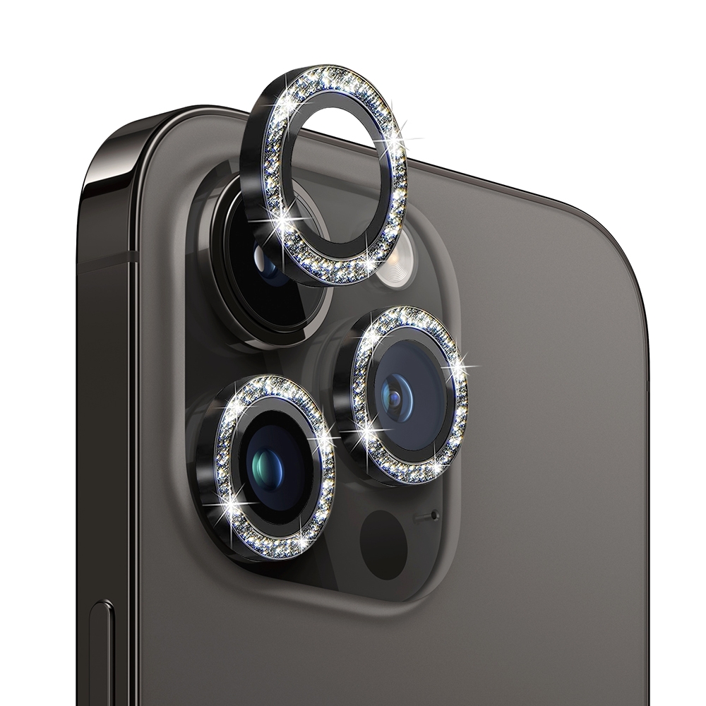 For iPhone 13 Pro / 13 Pro Max NORTHJO Camera Lens Protector Tempered Glass Bling Glitter Metal Ring Film(Black) For iPhone 13 Pro / 13 Pro Max NORTHJO Camera Lens Protector Tempered Glass Bling Glitter Metal Ring Film(Black)