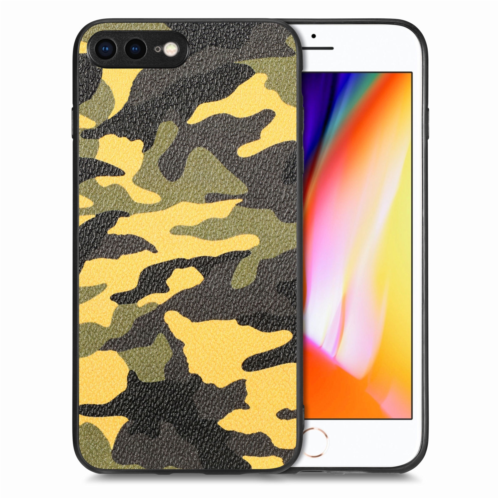 For iPhone SE 2022 / 7 / 8 Camouflage Leather Back Cover Phone Case(Yellow) For iPhone SE 2022 / 7 / 8 Camouflage Leather Back Cover Phone Case(Yellow)