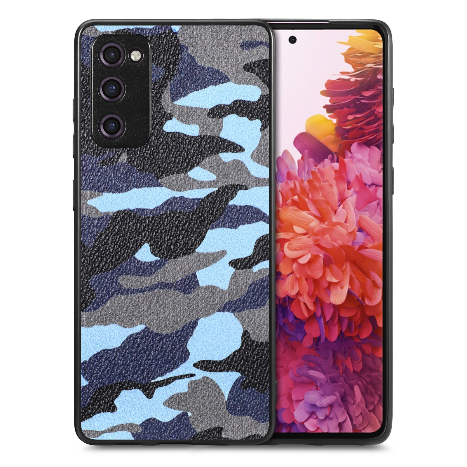 For Samsung Galaxy S20 FE Camouflage Leather Back Cover Phone Case(Blue) For Samsung Galaxy S20 FE Camouflage Leather Back Cover Phone Case(Blue)