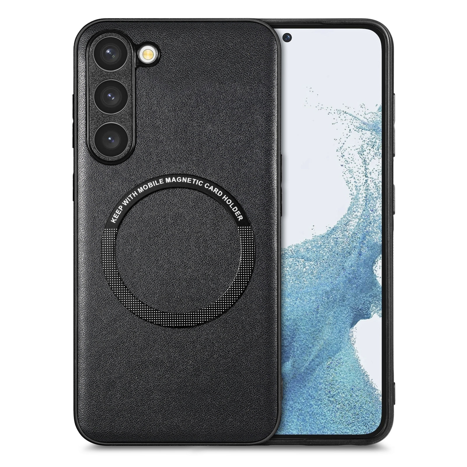 For Samsung Galaxy S23+ 5G Solid Color Leather Skin Back Cover Phone Case(Black) For Samsung Galaxy S23+ 5G Solid Color Leather Skin Back Cover Phone Case(Black)