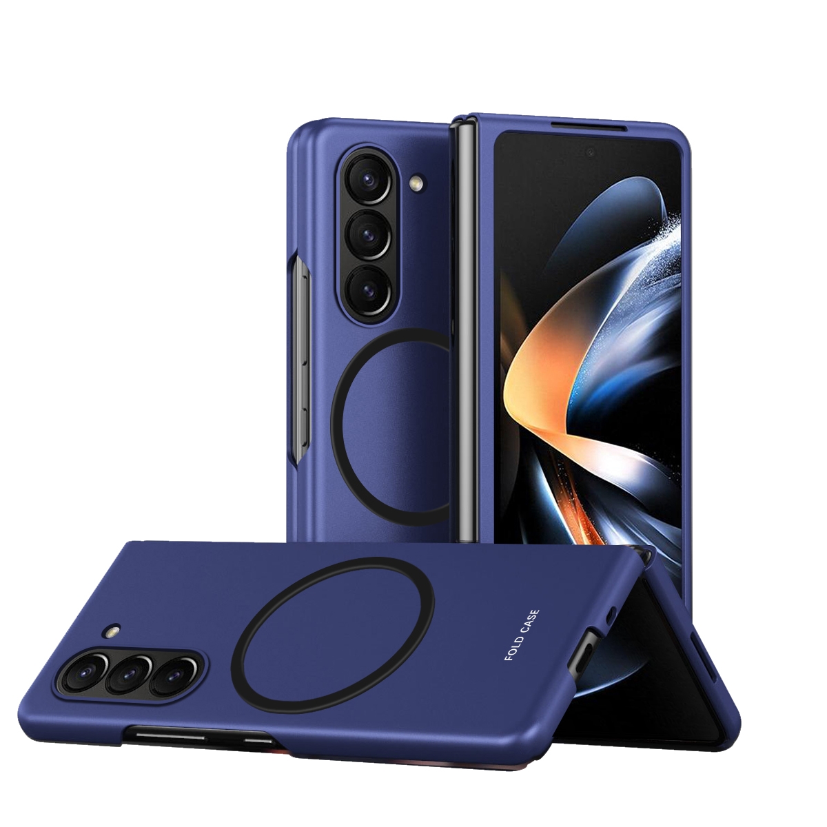 For Samsung Galaxy Z Fold5 5G Skin Feel Magnetic Shockproof Protective Phone Case(Bule) For Samsung Galaxy Z Fold5 5G Skin Feel Magnetic Shockproof Protective Phone Case(Bule)