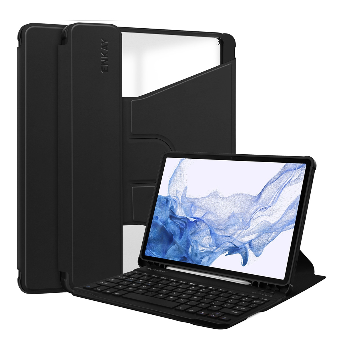 For Samsung Galaxy Tab S9 ENKAY 360 Degree Rotation Leather TPU Smart Case with Wireless Keyboard(Black) For Samsung Galaxy Tab S9 ENKAY 360 Degree Rotation Leather TPU Smart Case with Wireless Keyboard(Black)