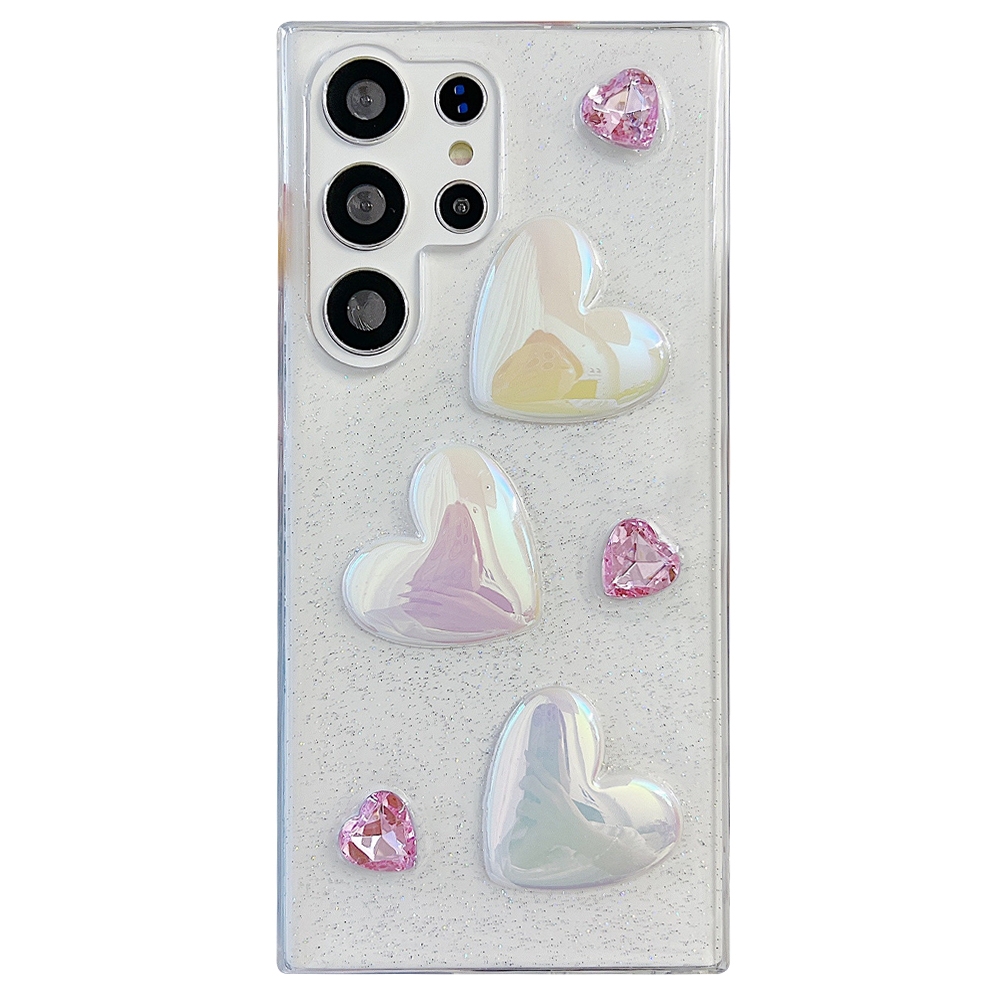 For Samsung Galaxy S22 Ultra 5G Love Epoxy TPU Protective Case(Pink) For Samsung Galaxy S22 Ultra 5G Love Epoxy TPU Protective Case(Pink)