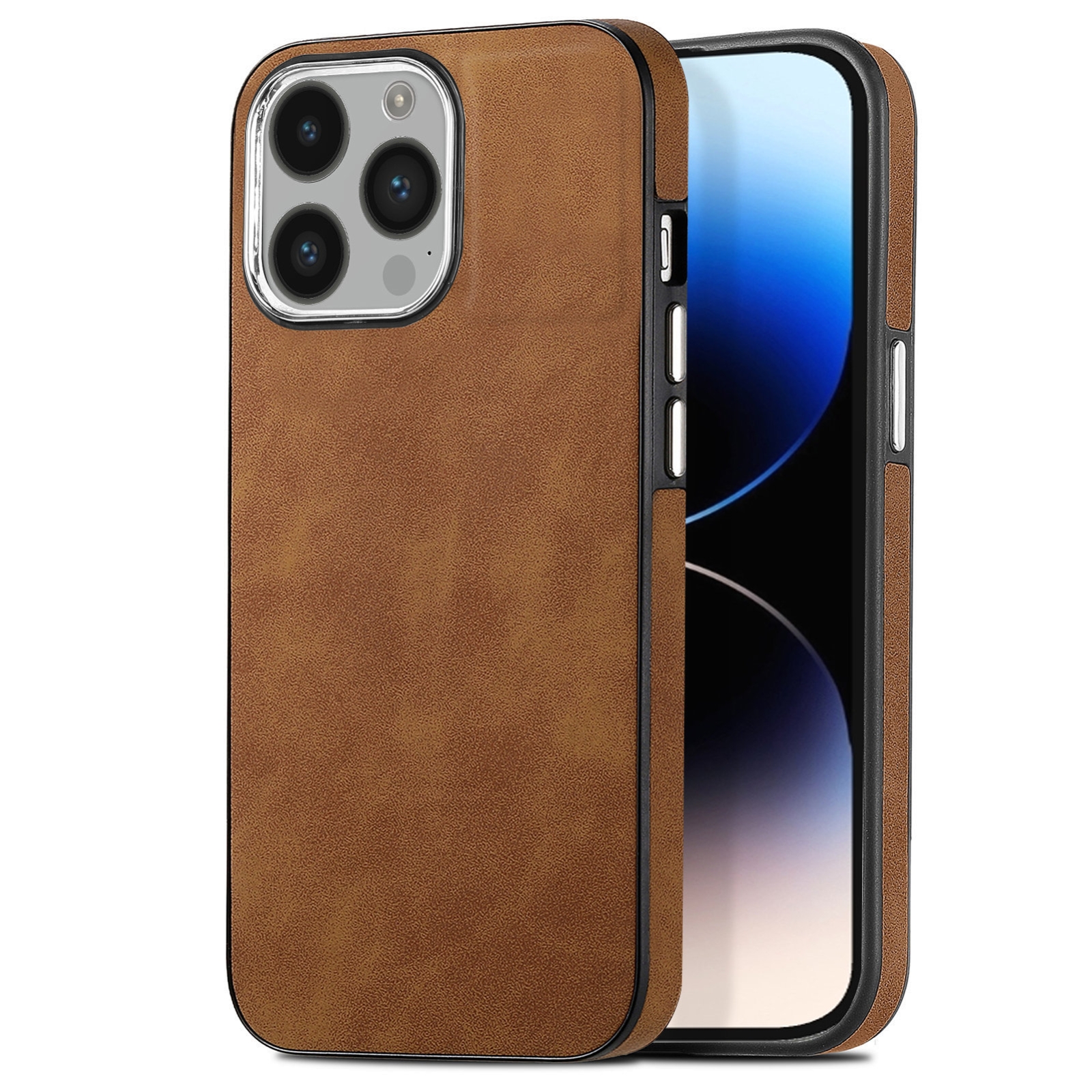 For iPhone 14 Pro Skin-Feel Electroplating TPU Shockproof Phone Case(Brown) For iPhone 14 Pro Skin-Feel Electroplating TPU Shockproof Phone Case(Brown)