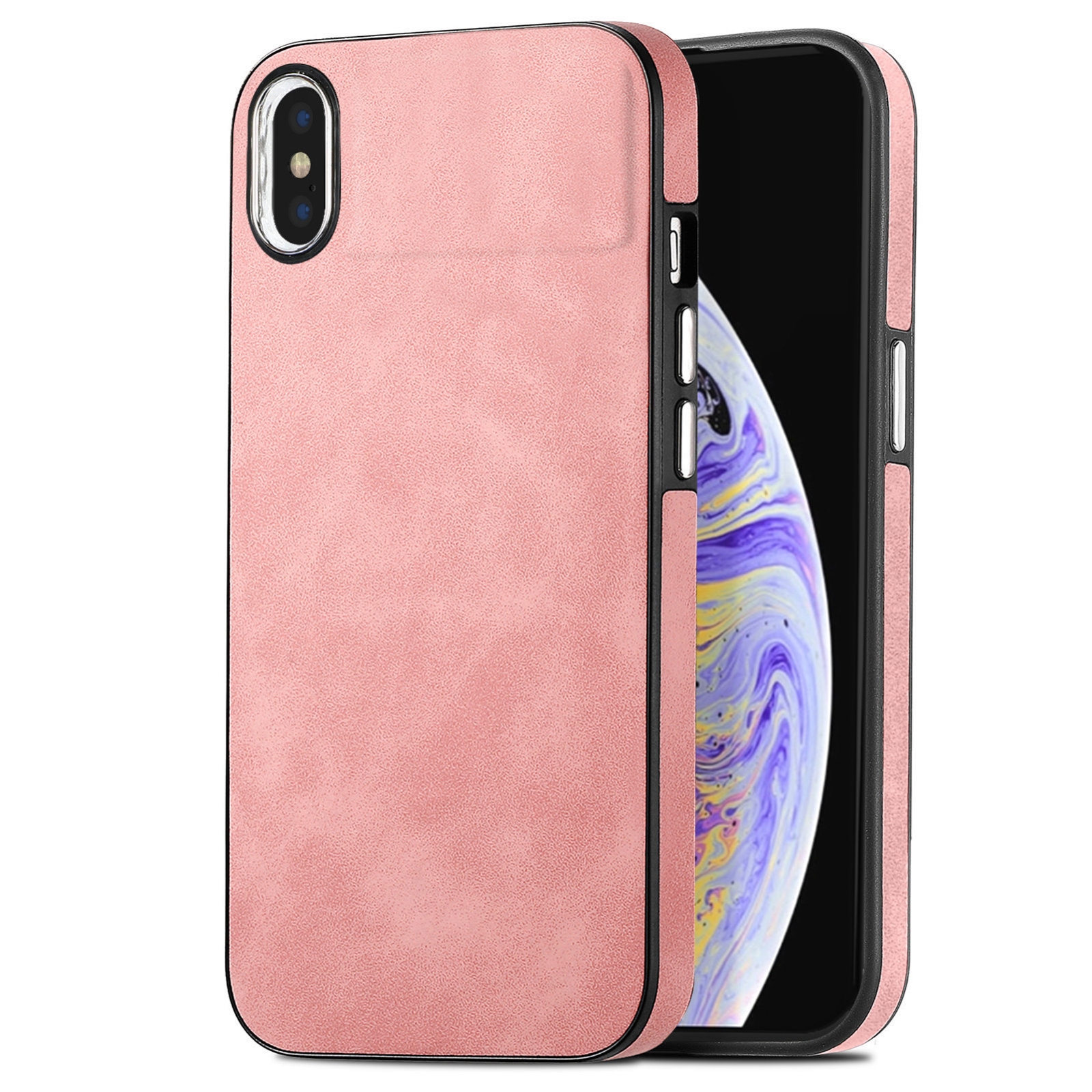 For iPhone X / XS Skin-Feel Electroplating TPU Shockproof Phone Case(Pink) For iPhone X / XS Skin-Feel Electroplating TPU Shockproof Phone Case(Pink)