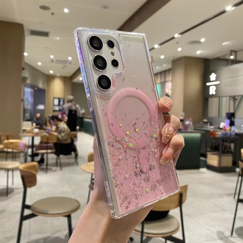 For Samsung Galaxy S23 Ultra 5G Magsafe Glitter TPU Phone Protective Case(Pink) For Samsung Galaxy S23 Ultra 5G Magsafe Glitter TPU Phone Protective Case(Pink)