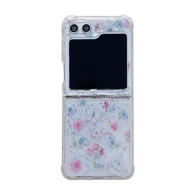 For Samsung Galaxy Z Flip5 Fresh Small Floral Epoxy TPU Phone Case(Butterflies Love Flowers 6) For Samsung Galaxy Z Flip5 Fresh Small Floral Epoxy TPU Phone Case(Butterflies Love Flowers 6)