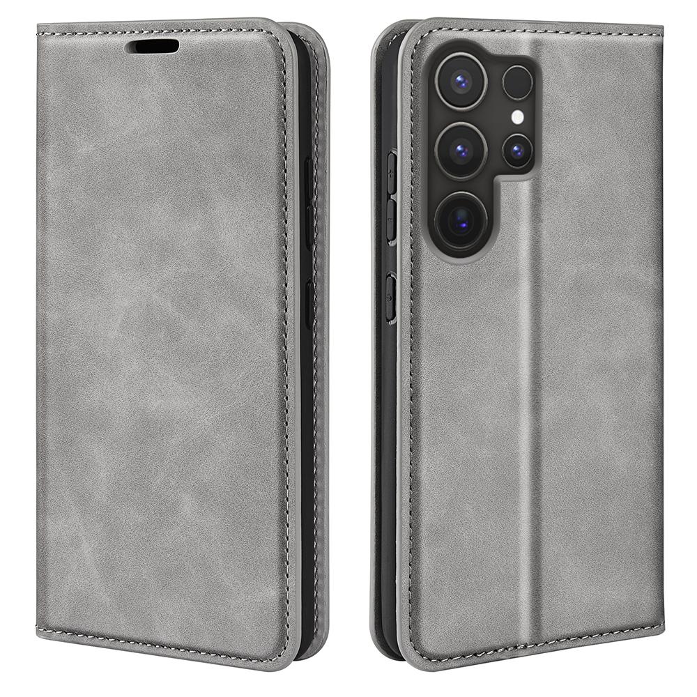 or Samsung Galaxy S25 Ultra 5G Retro-skin Magnetic Suction Leather Phone Case(Grey) or Samsung Galaxy S25 Ultra 5G Retro-skin Magnetic Suction Leather Phone Case(Grey)