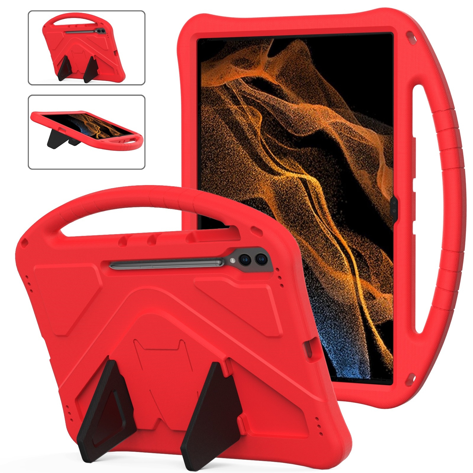 For Samsung Galaxy Tab S9 Ultra EVA Shockproof Tablet Case with Holder(Red) For Samsung Galaxy Tab S9 Ultra EVA Shockproof Tablet Case with Holder(Red)