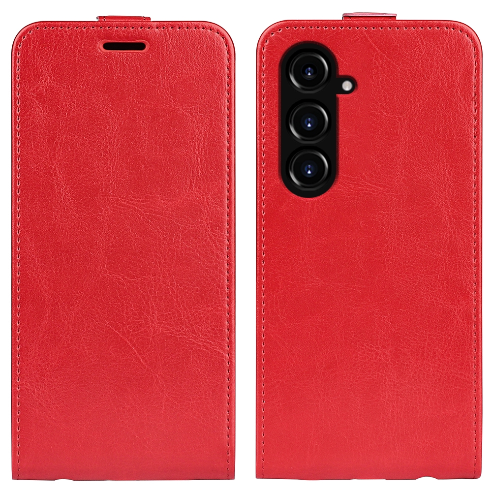 For Samsung Galaxy S23 FE 5G R64 Texture Vertical Flip Leather Phone Case(Red) For Samsung Galaxy S23 FE 5G R64 Texture Vertical Flip Leather Phone Case(Red)
