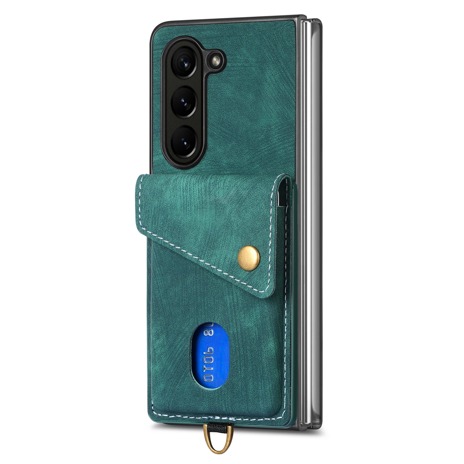 For Samsung Galaxy Z Fold5 5G Retro Card Wallet Fold Leather Phone Case with Strap(Green) For Samsung Galaxy Z Fold5 5G Retro Card Wallet Fold Leather Phone Case with Strap(Green)