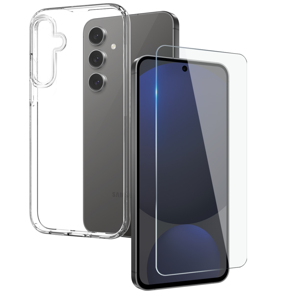 For Samsung Galaxy S24 FE 5G NORTHJO Transparent TPU Phone Case with Tempered Glass Film(Transparent) For Samsung Galaxy S24 FE 5G NORTHJO Transparent TPU Phone Case with Tempered Glass Film(Transparent)