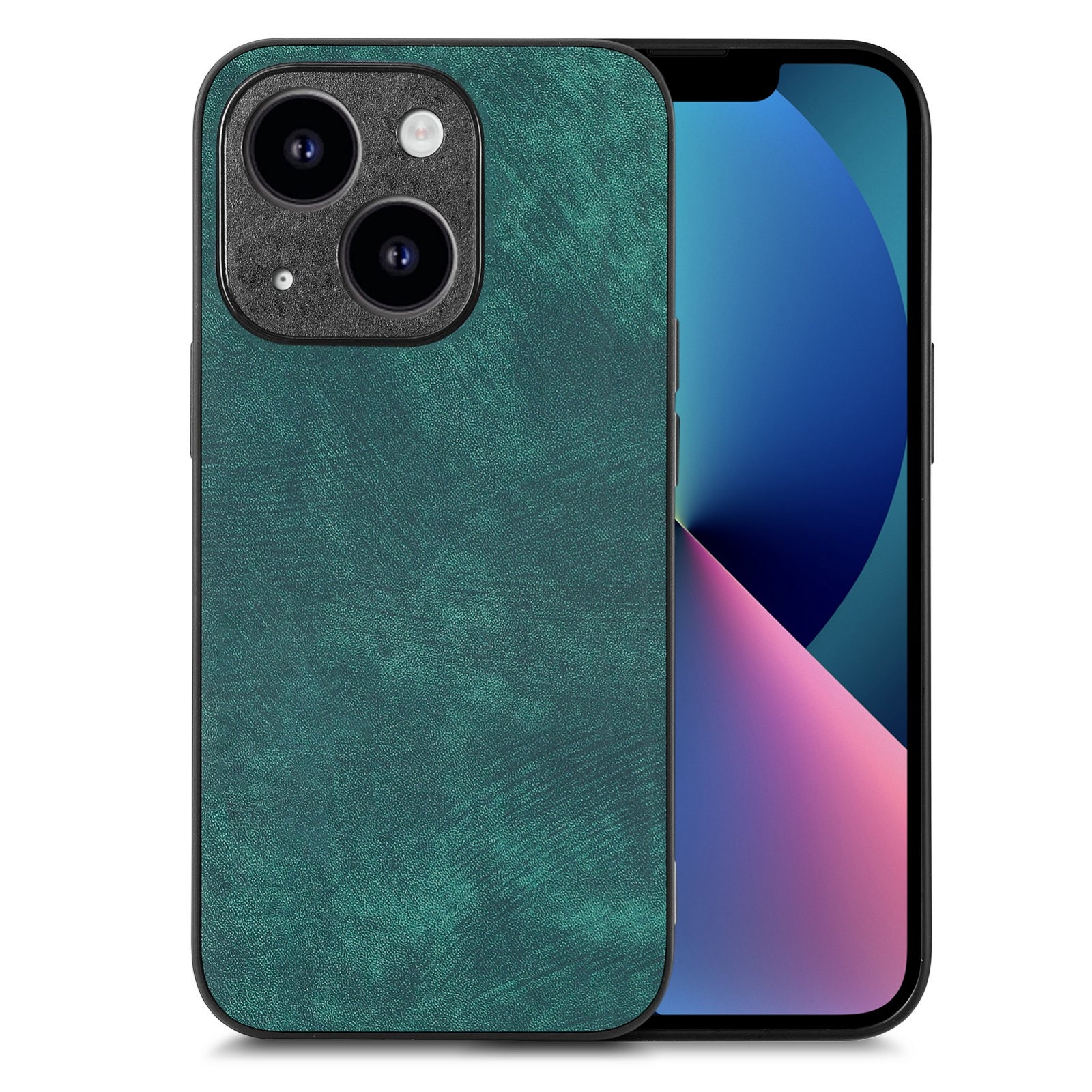 For iPhone 13 mini Vintage Leather PC Back Cover Phone Case(Green) For iPhone 13 mini Vintage Leather PC Back Cover Phone Case(Green)