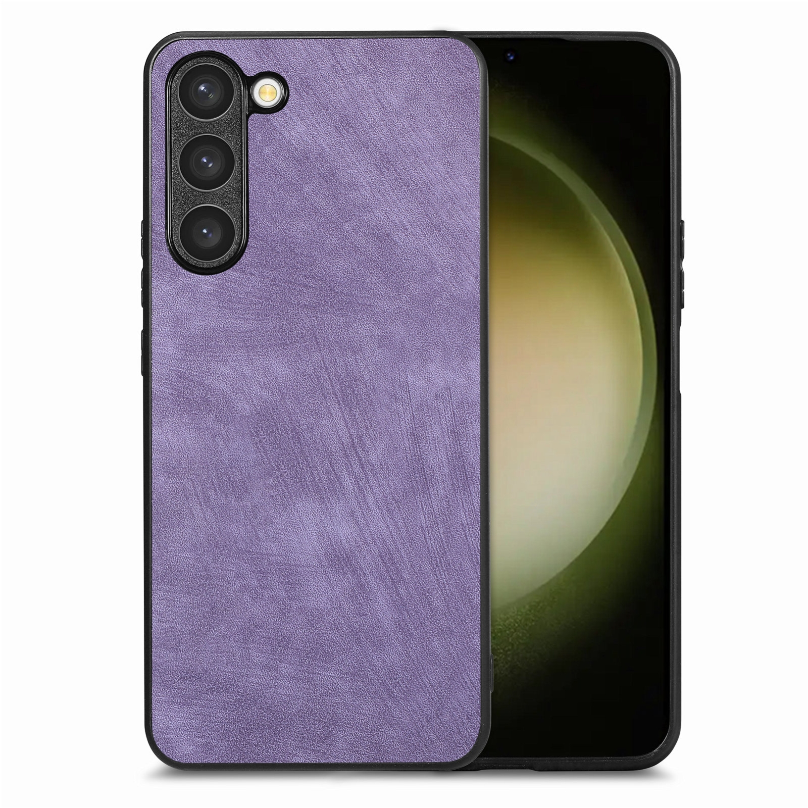 For Samsung Galaxy S23 FE 5G Vintage Leather PC Back Cover Phone Case(Purple) For Samsung Galaxy S23 FE 5G Vintage Leather PC Back Cover Phone Case(Purple)