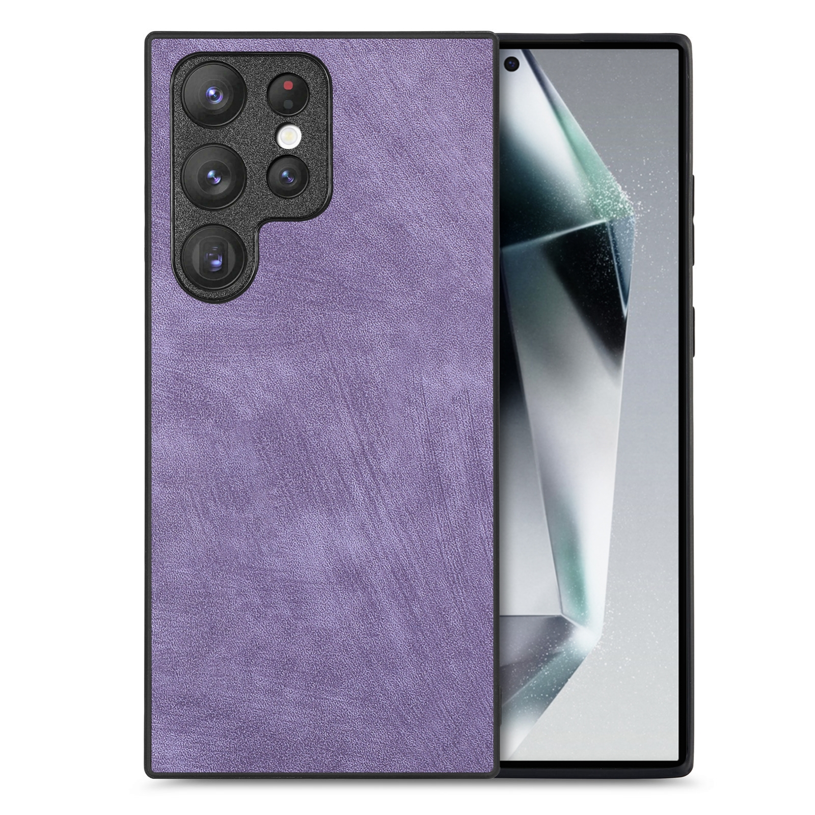 For Samsung Galaxy S24 Ultra 5G Vintage Leather PC Back Cover Phone Case(Purple) For Samsung Galaxy S24 Ultra 5G Vintage Leather PC Back Cover Phone Case(Purple)