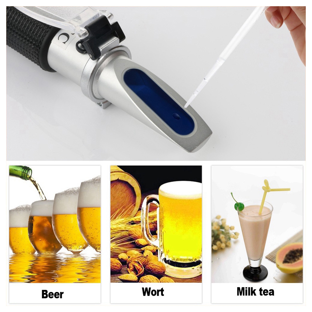 RZ120 Refractometer Beer Brix Wort Sugar Alcohol Specific Gravity Salinity Measurement Handheld Tool Specific Gravity Meter