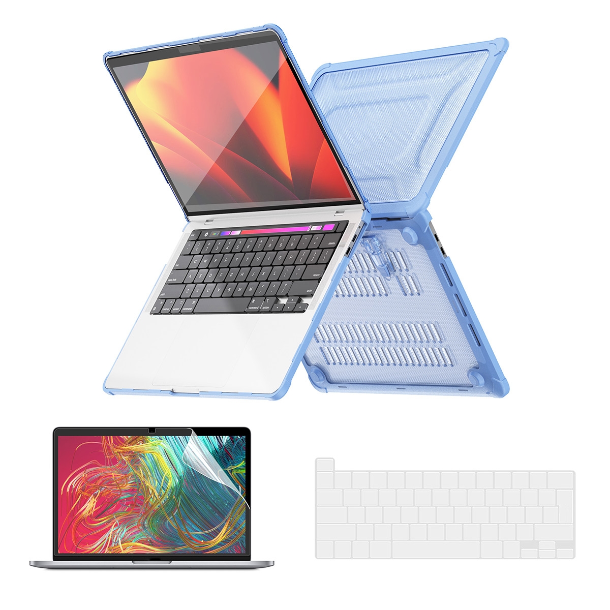 For MacBook Pro 16 A2141 ENKAY Hat-Prince 3 in 1 Protective Bracket Case Cover Hard Shell with TPU Keyboard Film / PET Screen Protector, Version:EU(Light Blue) For MacBook Pro 16 A2141 ENKAY Hat-Prince 3 in 1 Protective Bracket Case Cover Hard Shell with TPU Keyboard Film / PET Screen Protector, Version:EU(Light Blue)