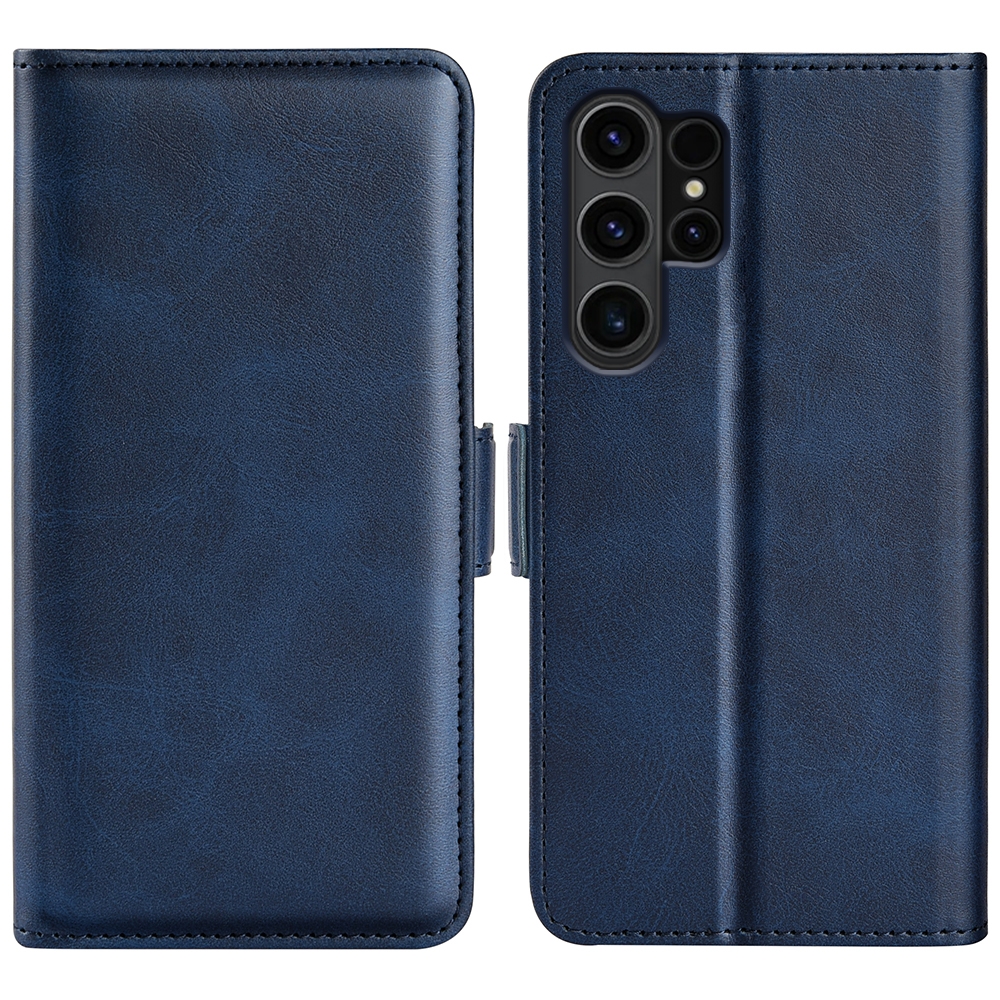 For Samsung Galaxy S24 Ultra 5G Dual-side Magnetic Buckle Horizontal Flip Leather Phone Case(Dark Blue) For Samsung Galaxy S24 Ultra 5G Dual-side Magnetic Buckle Horizontal Flip Leather Phone Case(Dark Blue)
