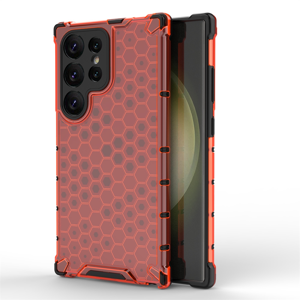 For Samsung Galaxy S24 Ultra 5G Shockproof Honeycomb Phone Case(Red) For Samsung Galaxy S24 Ultra 5G Shockproof Honeycomb Phone Case(Red)