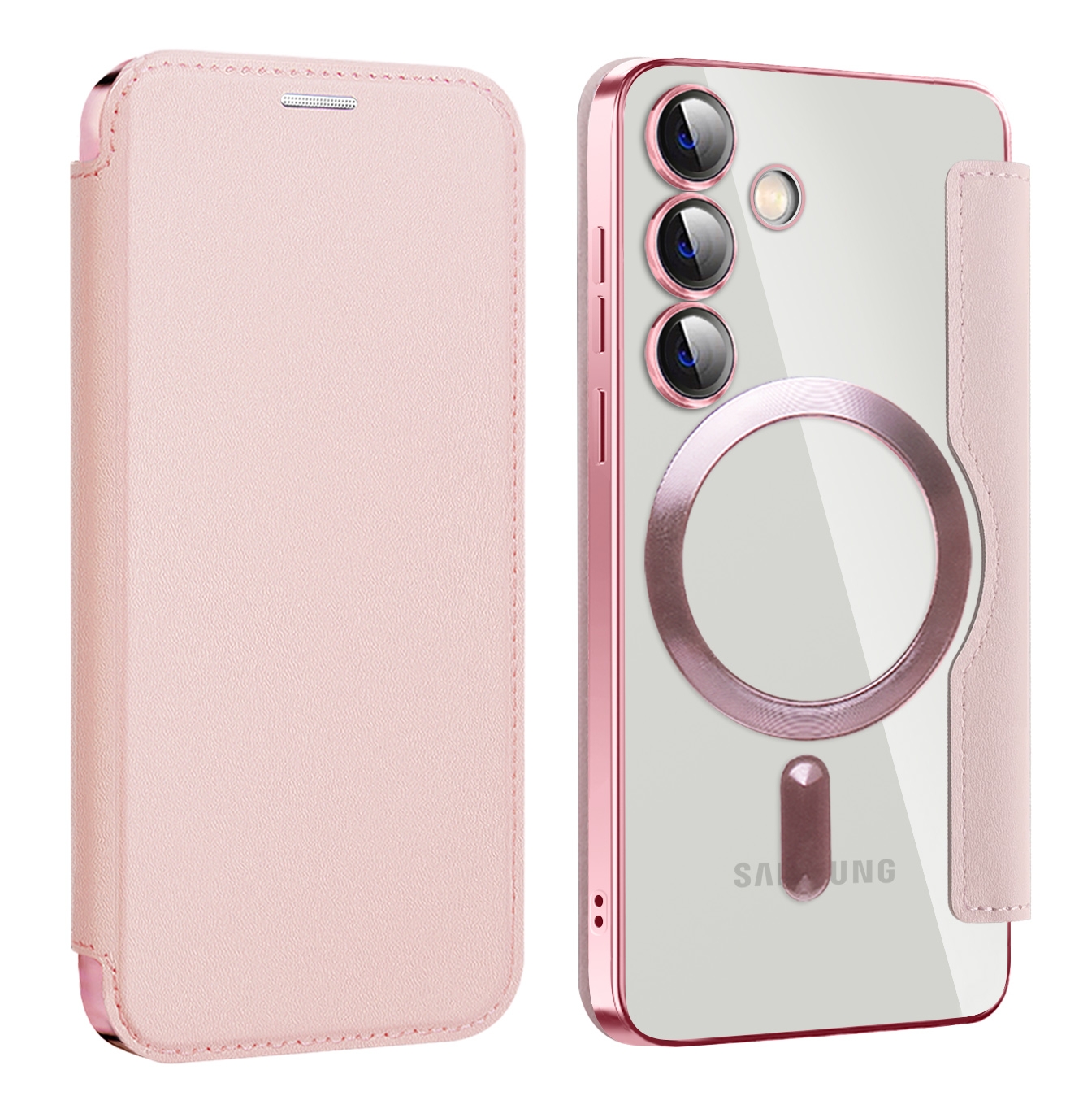 For Samsung Galaxy S25+ 5G Shield MagSafe RFID Anti-theft Leather Phone Case(Pink) For Samsung Galaxy S25+ 5G Shield MagSafe RFID Anti-theft Leather Phone Case(Pink)