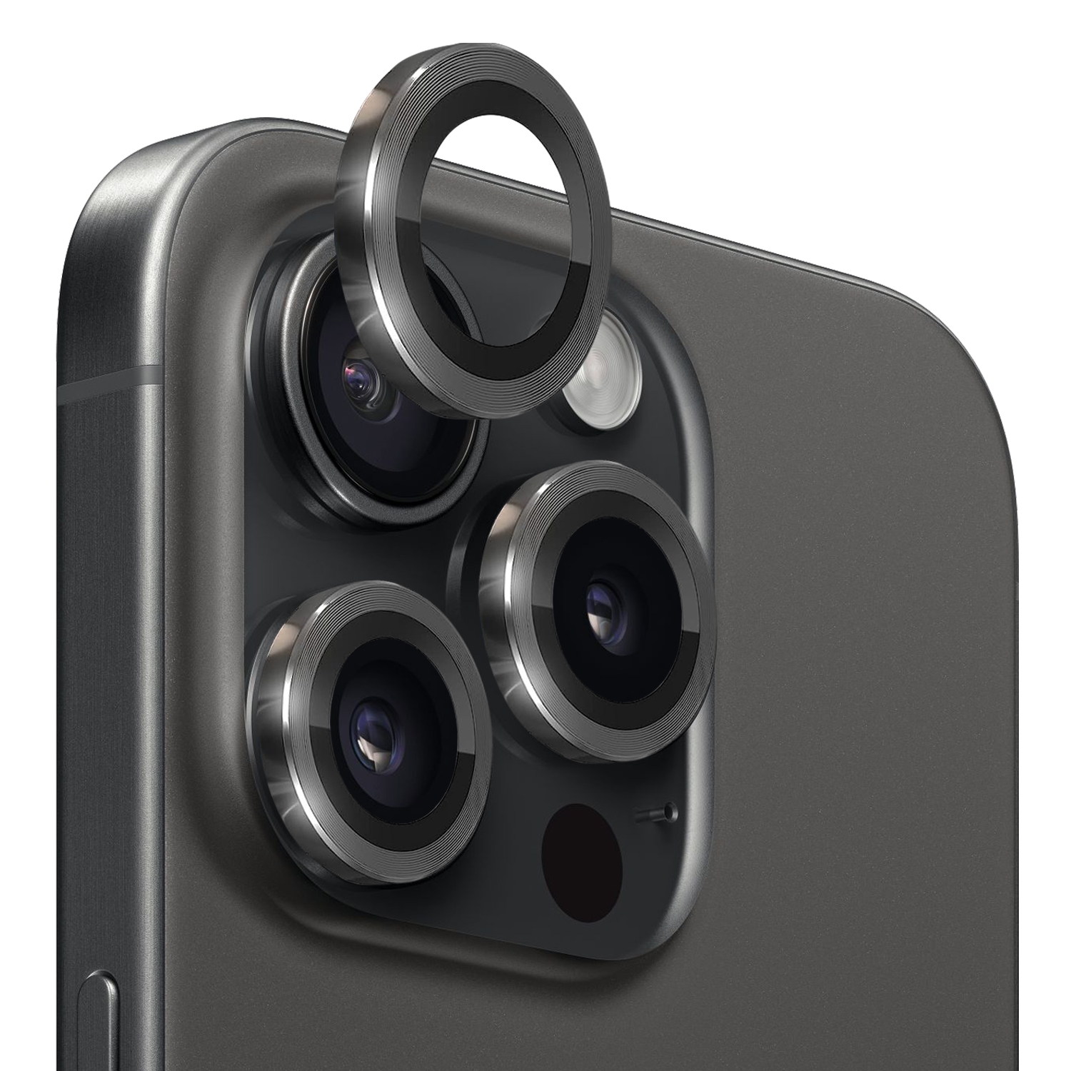 For iPhone 15 Pro / 15 Pro Max NORTHJO Camera Lens Protector Tempered Glass CD Vein Metal Ring Film(Black) For iPhone 15 Pro / 15 Pro Max NORTHJO Camera Lens Protector Tempered Glass CD Vein Metal Ring Film(Black)