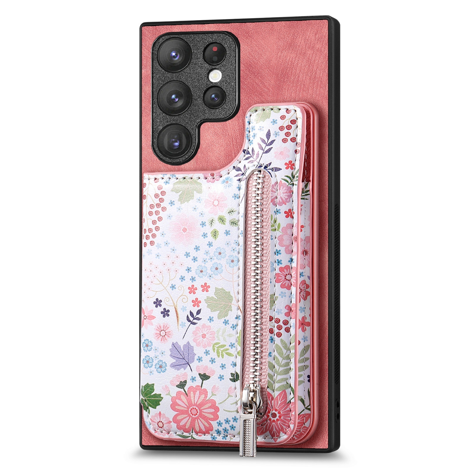 For Samsung Galaxy S24 Ultra 5G Retro Painted Zipper Wallet Back Phone Case(Pink) For Samsung Galaxy S24 Ultra 5G Retro Painted Zipper Wallet Back Phone Case(Pink)
