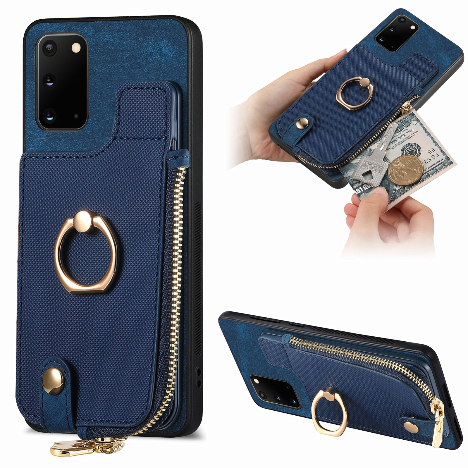 For Samsung Galaxy Note20 Cross Leather Ring Vertical Zipper Wallet Back Phone Case(Purple) For Samsung Galaxy Note20 Cross Leather Ring Vertical Zipper Wallet Back Phone Case(Purple)