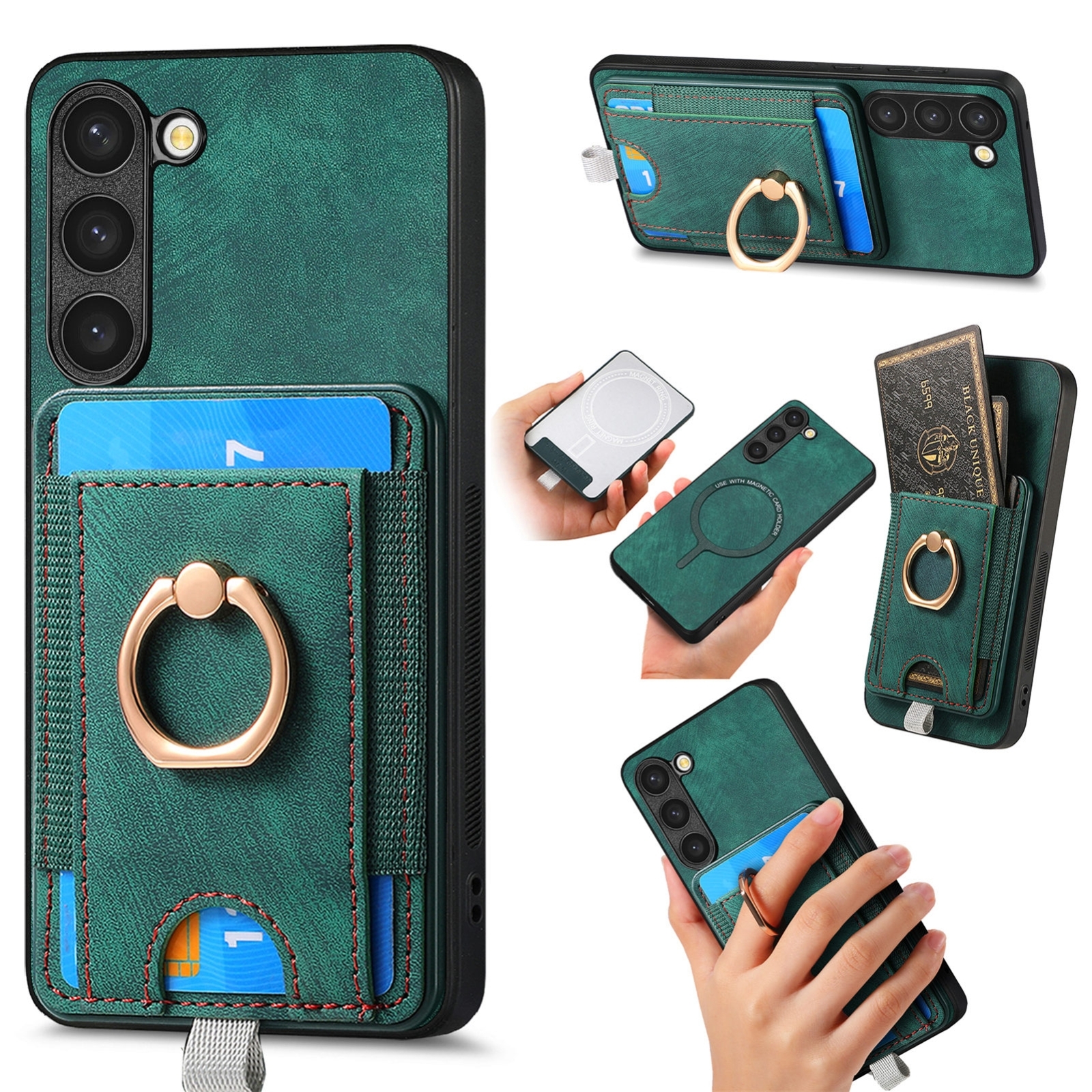 For Samsung Galaxy S24 5G Retro Splitable Magnetic Card Bag Leather Phone Case(Green) For Samsung Galaxy S24 5G Retro Splitable Magnetic Card Bag Leather Phone Case(Green)