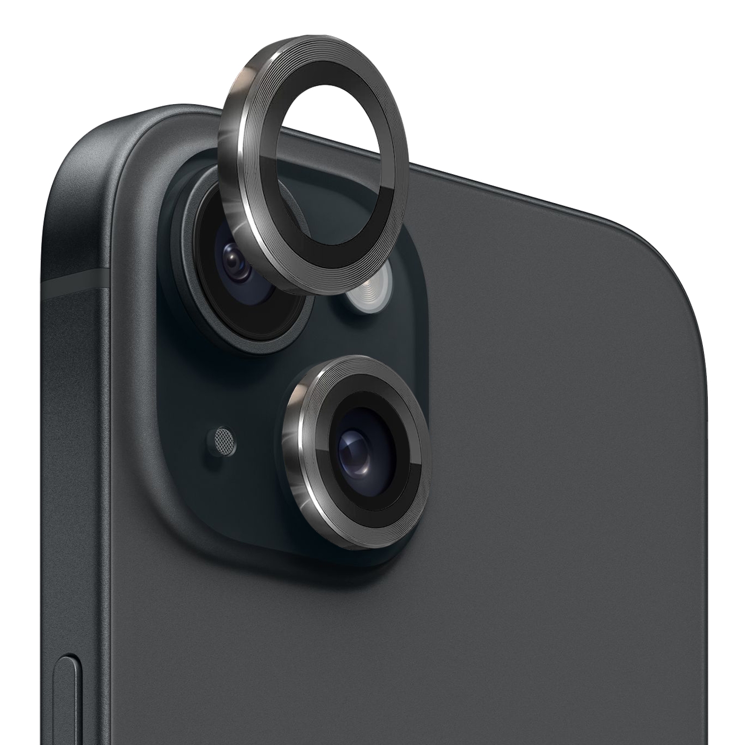 For iPhone 15 / 15 Plus NORTHJO Camera Lens Protector Tempered Glass CD Vein Metal Ring Film(Black) For iPhone 15 / 15 Plus NORTHJO Camera Lens Protector Tempered Glass CD Vein Metal Ring Film(Black)