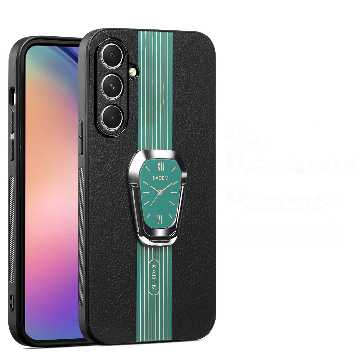 For Samsung Galaxy S24 Ultra 5G Magnetic Litchi Leather Back Phone Case with Holder(Green) For Samsung Galaxy S24 Ultra 5G Magnetic Litchi Leather Back Phone Case with Holder(Green)