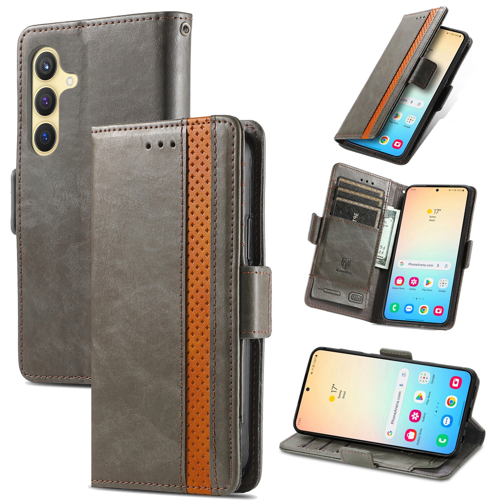 For Samsung Galaxy S24 5G CaseNeo Splicing Dual Magnetic Buckle Leather Phone Case(Gray) For Samsung Galaxy S24 5G CaseNeo Splicing Dual Magnetic Buckle Leather Phone Case(Gray)