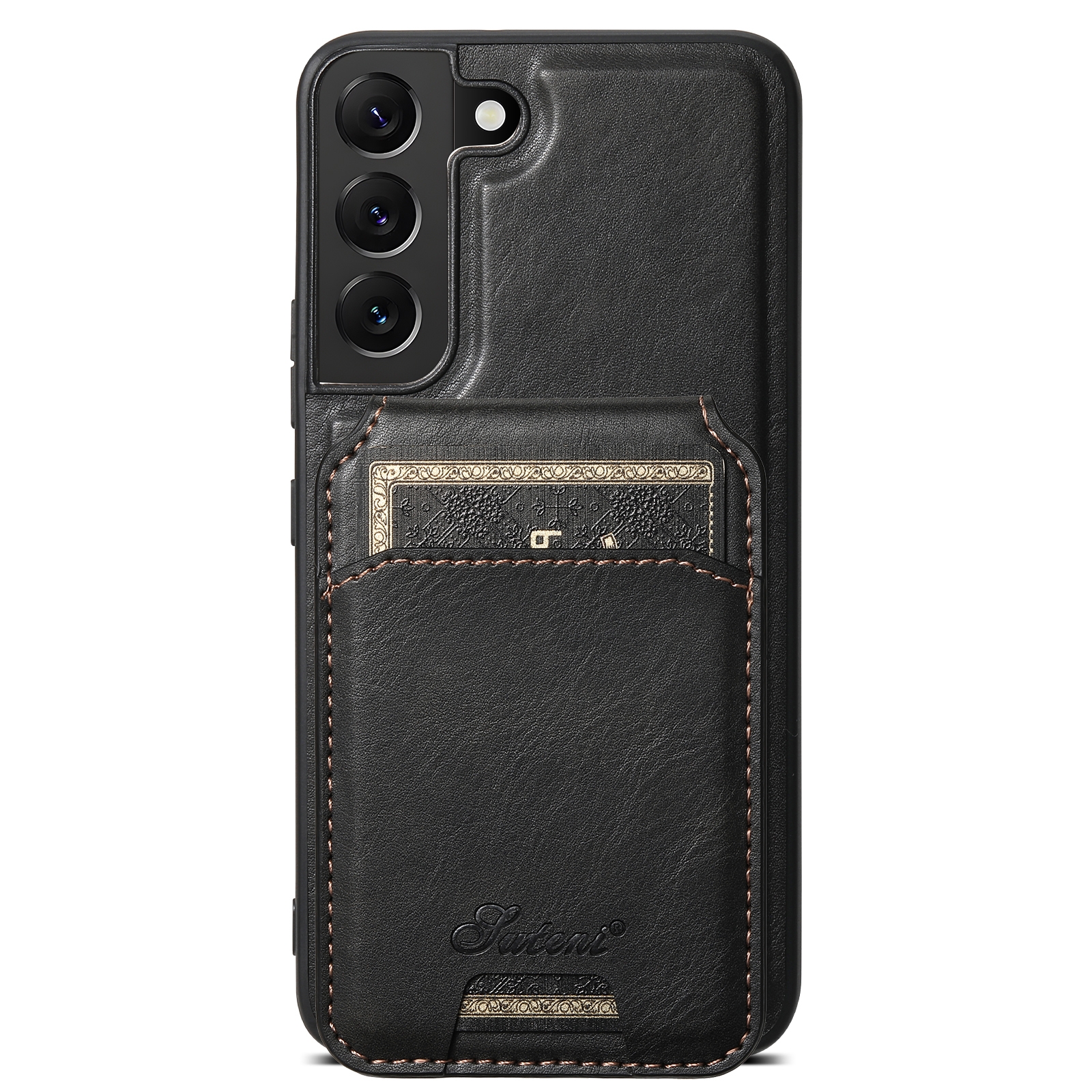 For Samsung Galaxy S22 5G Suteni H15 Oil Eax Leather Detachable Wallet Back Phone Case(Black) For Samsung Galaxy S22 5G Suteni H15 Oil Eax Leather Detachable Wallet Back Phone Case(Black)