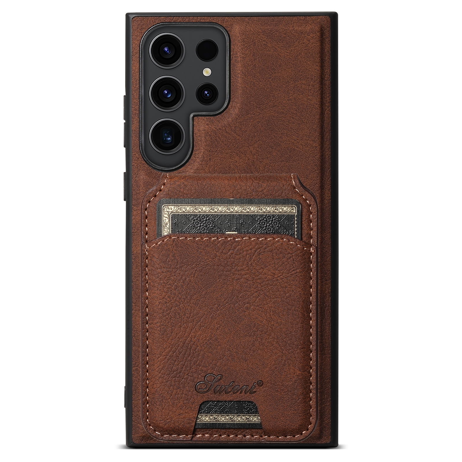 For Samsung Galaxy S22 Ultra 5G Suteni H16 Litchi Texture Leather Detachable Wallet Back Phone Case(Brown) For Samsung Galaxy S22 Ultra 5G Suteni H16 Litchi Texture Leather Detachable Wallet Back Phone Case(Brown)