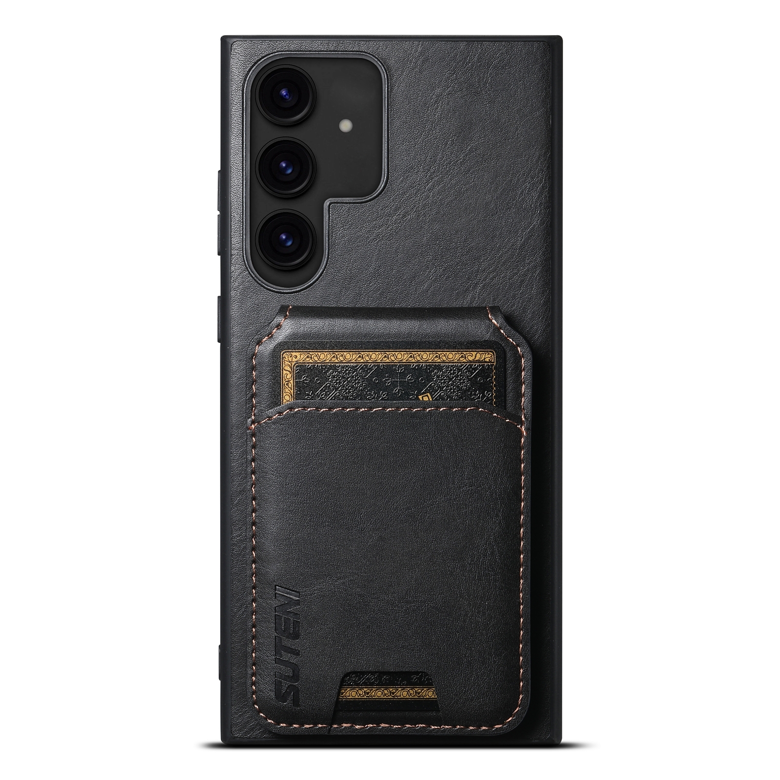 For Samsung Galaxy S23 FE 5G Suteni H02 Leather Wallet Stand Back Phone Case(Black) For Samsung Galaxy S23 FE 5G Suteni H02 Leather Wallet Stand Back Phone Case(Black)