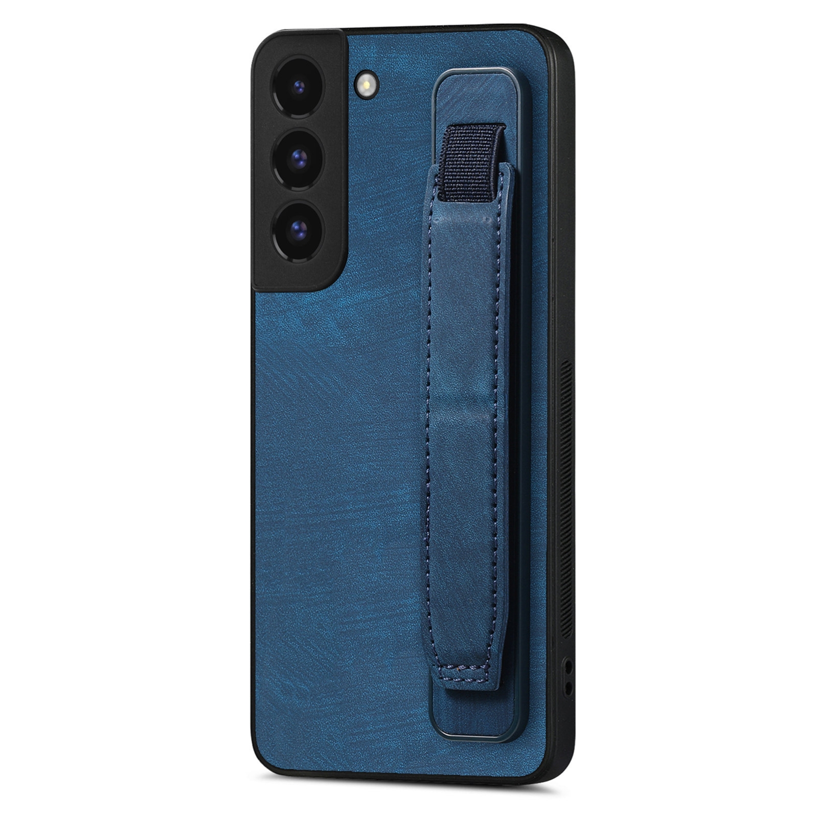 For Samsung Galaxy S22 5G Retro Wristband Holder Leather Back Phone Case(Blue) For Samsung Galaxy S22 5G Retro Wristband Holder Leather Back Phone Case(Blue)