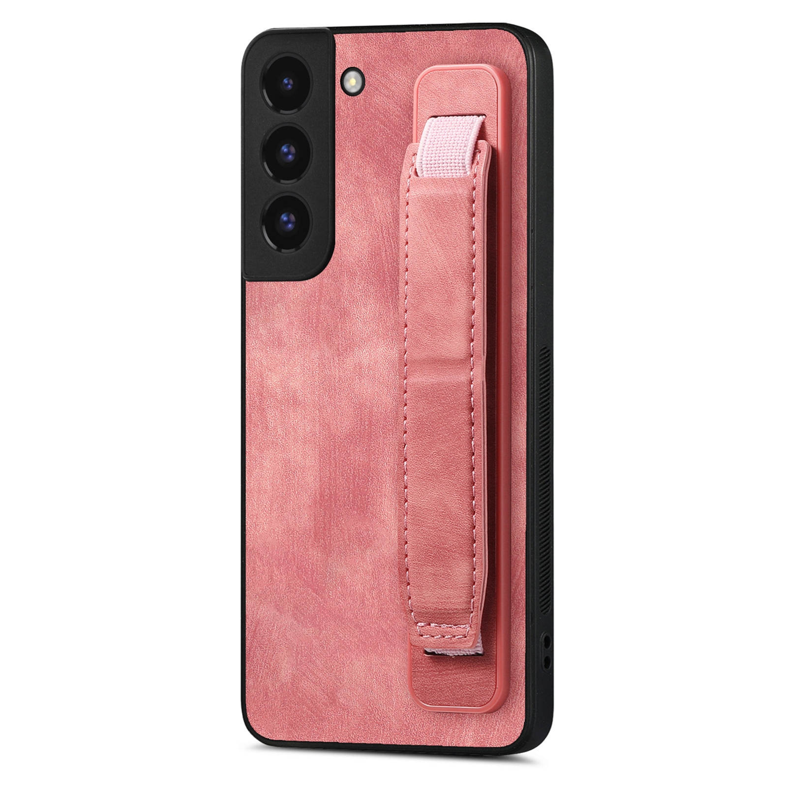 For Samsung Galaxy S22+ 5G Retro Wristband Holder Leather Back Phone Case(Pink) For Samsung Galaxy S22+ 5G Retro Wristband Holder Leather Back Phone Case(Pink)